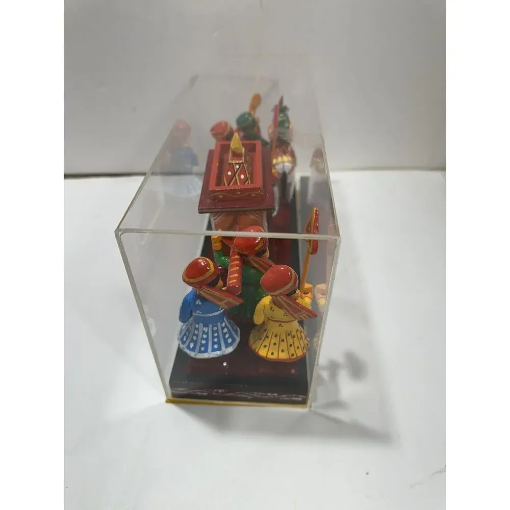 Wooden Marriage Procession Kondapalli Art Figurine Indian‎ Statue Dolls Display
